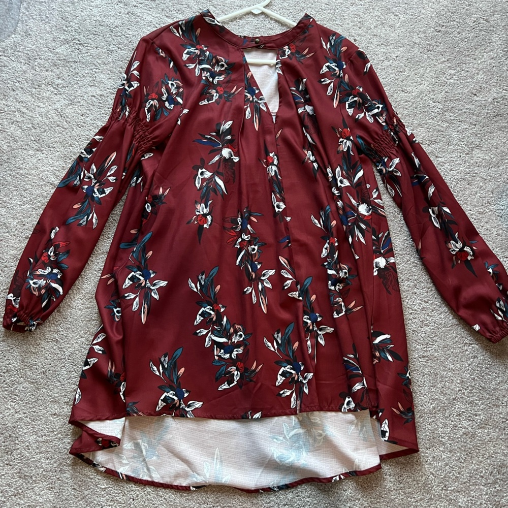Long sleeve, patterned dress
